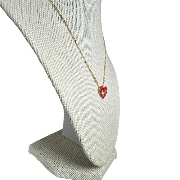 Swarovski Una pendant Pavé, Heart, Small, Red, Gold-tone plated Necklace - Picture 4 of 7